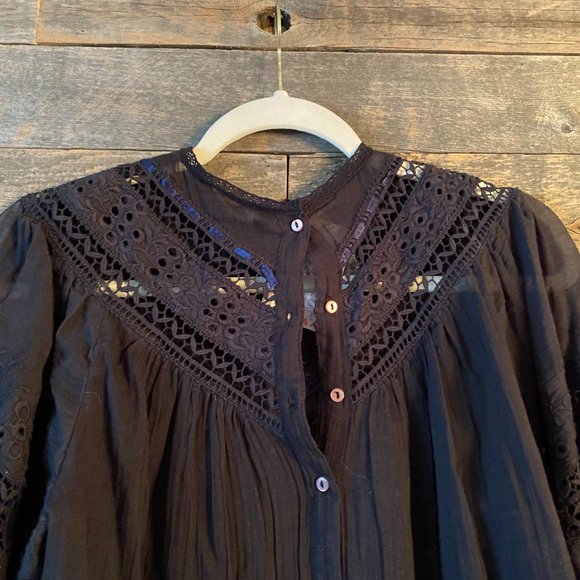 Free People Abigail Victorian Cotton Top S - Picture 10 of 12
